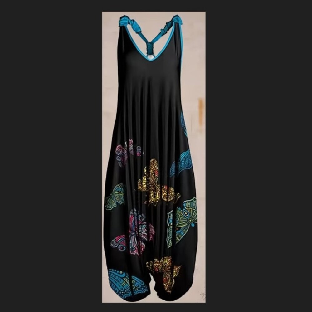 NWT - V-NECK BUTTERFLY HAREM PANT JUMPER / ROMPER